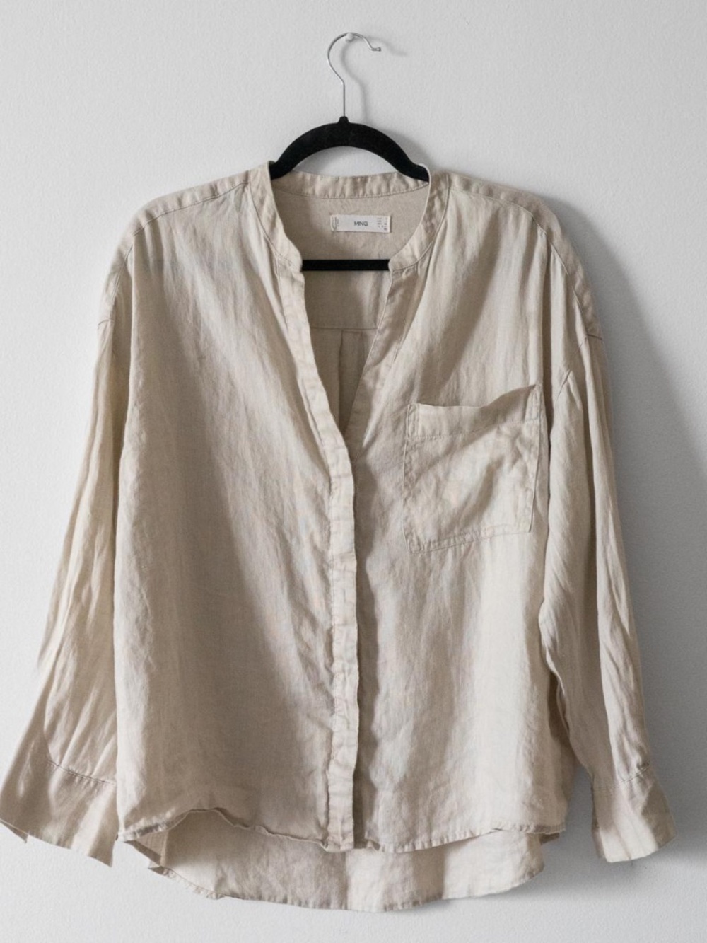 Mango Women's 100% Linen Ivory Shirt